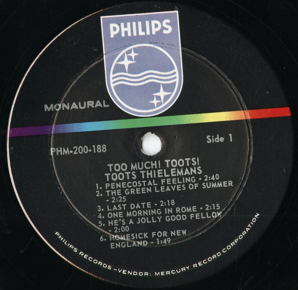 Toots Thilemans - Too Much! Toots! (PHM 200-188) 1965 US Philips|中古LP