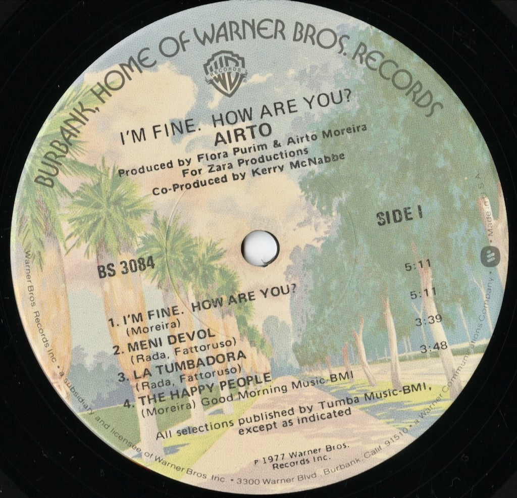 Airto - I'm Fine How Are You? (BS 3084) LP 1977 US Warner Bros.|中古LP