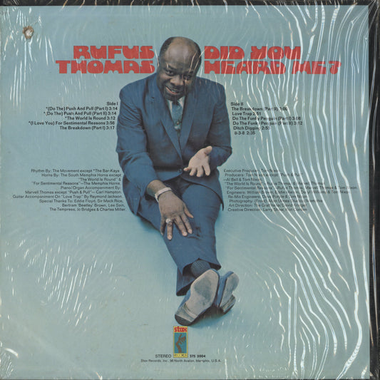 Rufus Thomas - Did You Hear Me? (STS 3004) 1972 US Stax|中古LP
