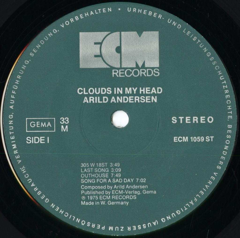 Arild Andersen - Clouds In My Head (ECM 1059 ST) 1975 GER ECM|中古LP