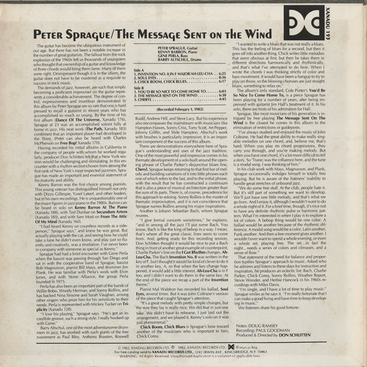 Peter Sprague - The Message Sent On The Wind (Xanadu 193) LP 1982 US Xanadu|中古LP