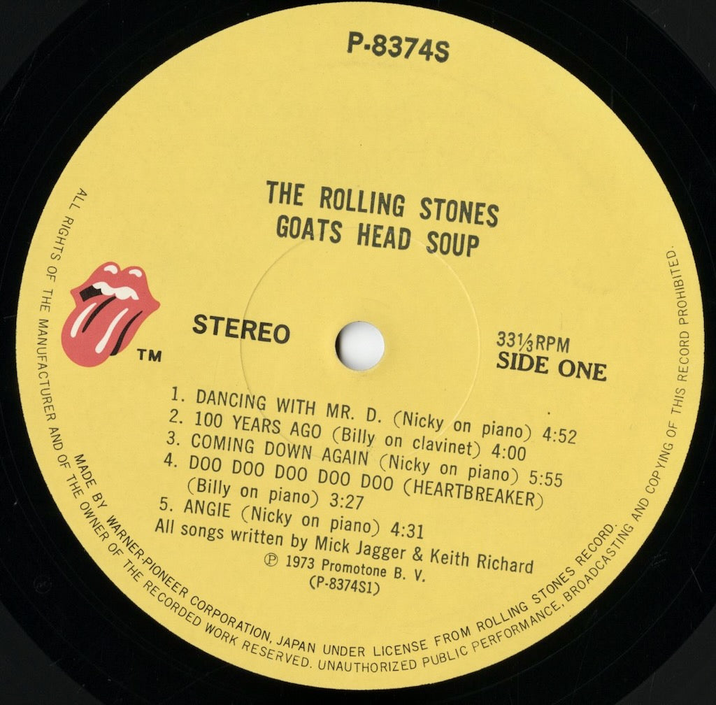 The Rolling Stones - Goats Head Soup (P-8374S) LP 1973 JPN Rolling Stones Records|中古LP