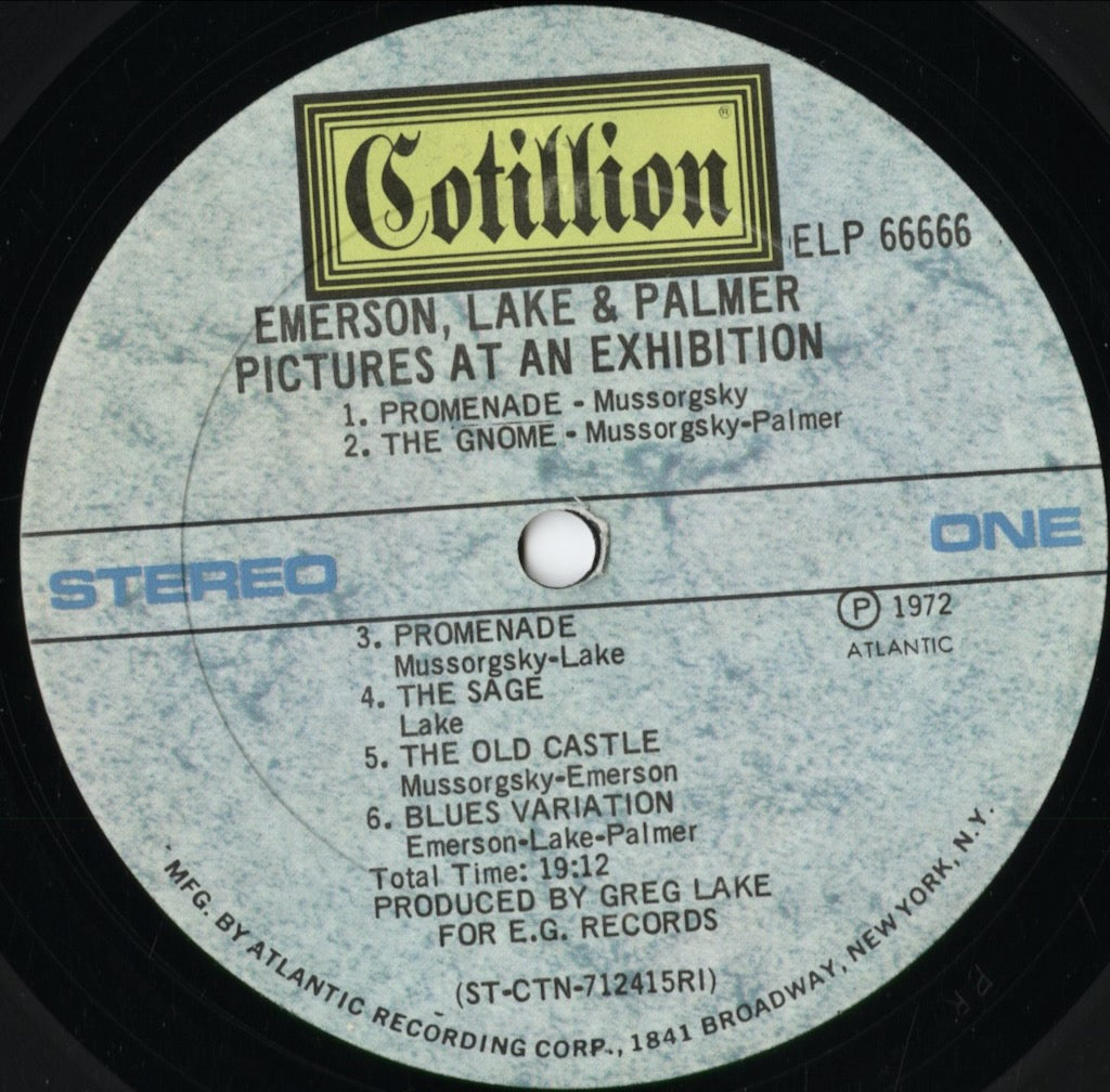 Emerson, Lake & Palmer - Pictures At An Exhibition (ELP66666) 1971 US Cotillion|中古LP