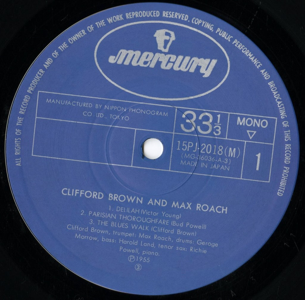 Clifford Brown and Max Roach / Clifford Brown and Max Roach (15PJ-2018(M)) LP 1974 JPN Mercury | 中古LP
