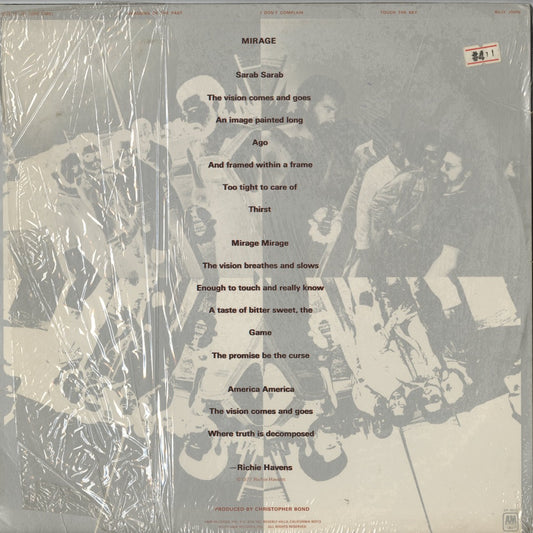 Richie Havens - Mirage (SP-4641) LP 1977 US A&M|中古LP