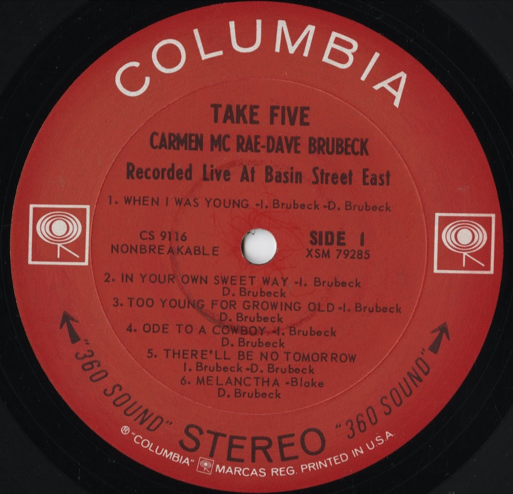 Carmen McRae - Take Five (CS 9116) LP 1965 US Columbia|中古LP
