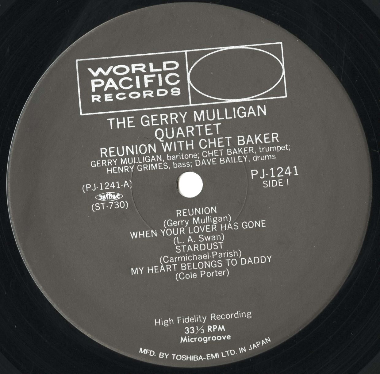 Gerry Mulligan / ジェリー・マリガン / Reunion With Chet Baker (PJ-1241)