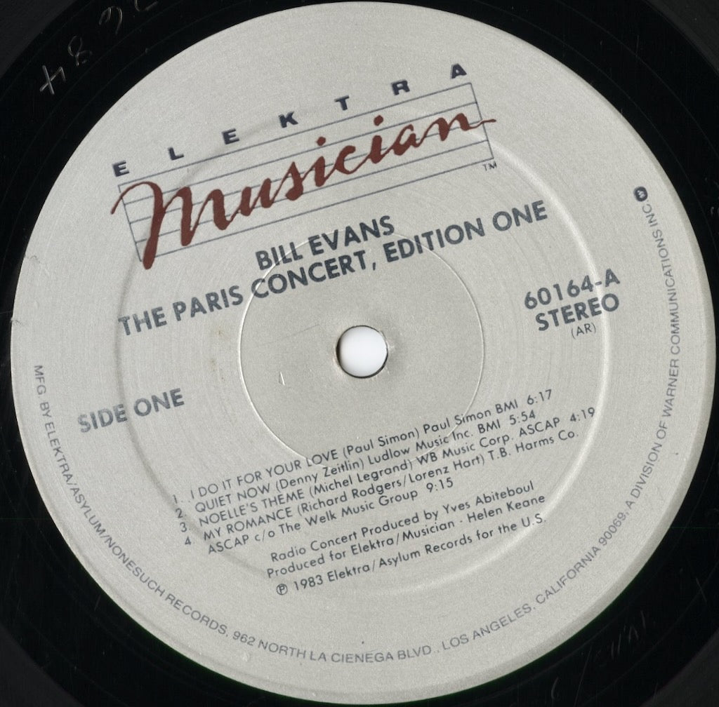 Bill Evans - The Paris Concert, Edition One (60164) 1983 US Elektra Musician|中古LP