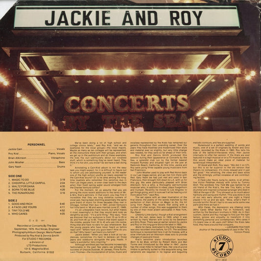 Jackie & Roy - Concerts By The Sea (ST7-402) 1977 US Studio 7 Records|中古LP