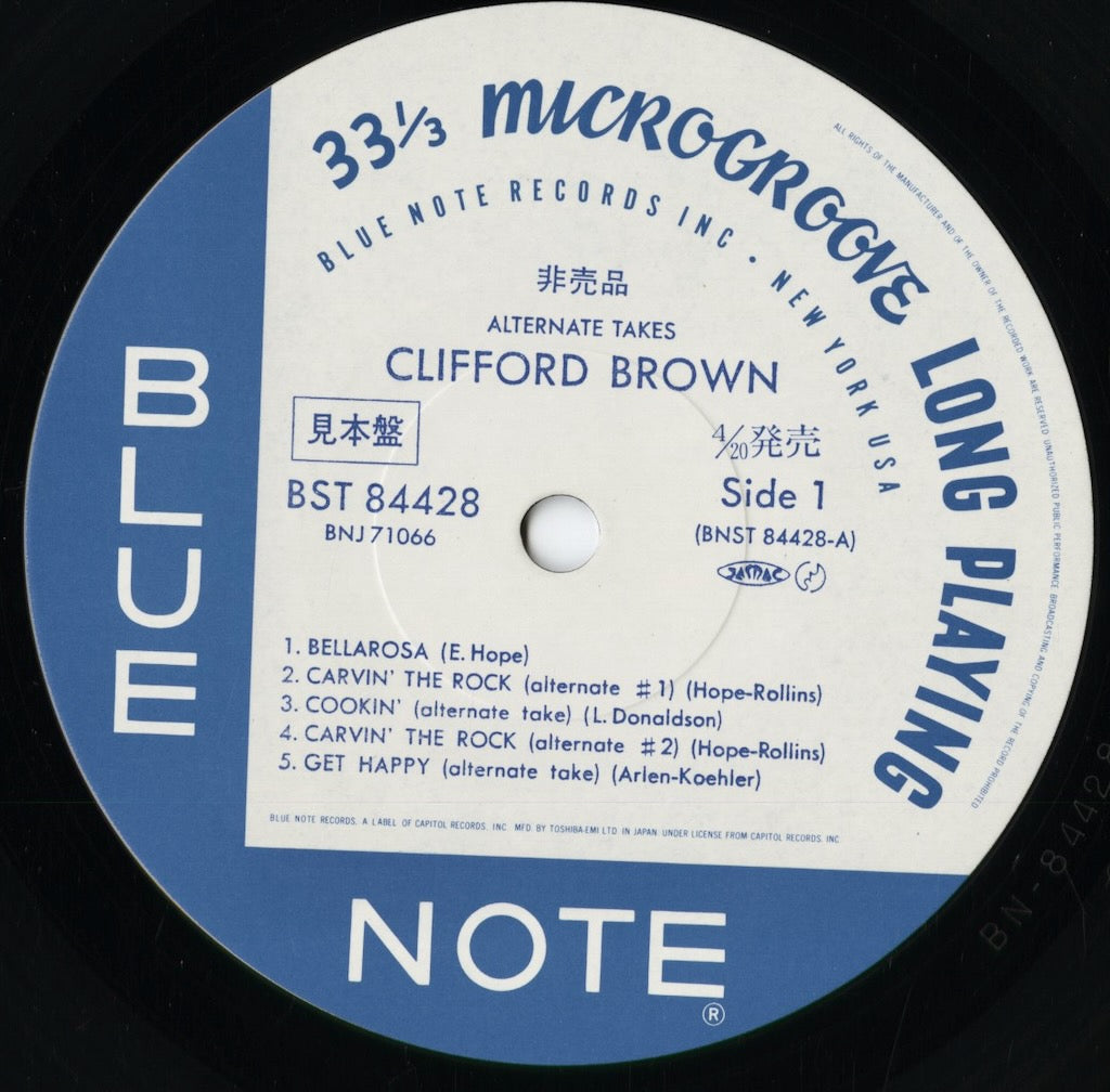 Clifford Brown - Alternate Takes (BNJ 71066) 1984 JPN Blue Note|中古LP
