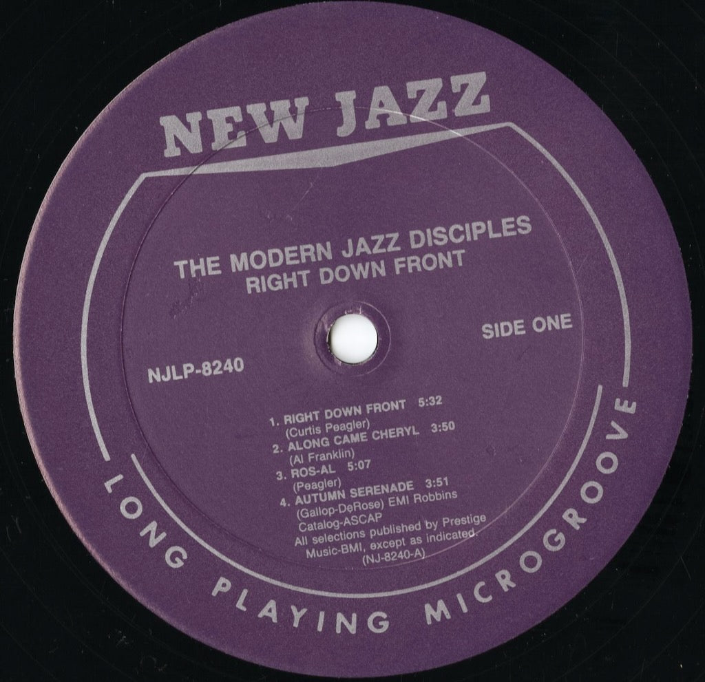 The Modern Jazz Disciples – Right Down Front (WWLJ-7028) LP 1991 JPN New Jazz|中古LP