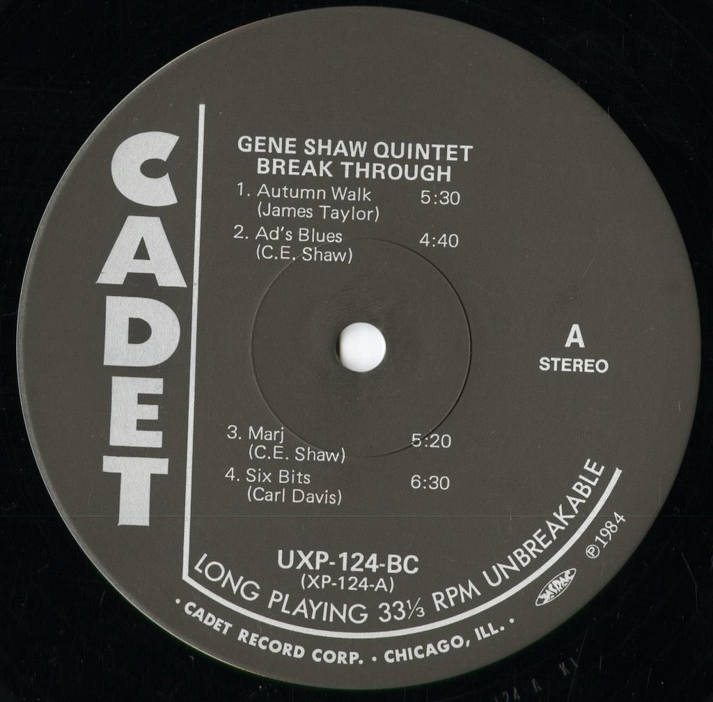 Gene Shaw Quintet - Breakthrough (UXP-124-BC) 1984 JPN Cadet|中古LP