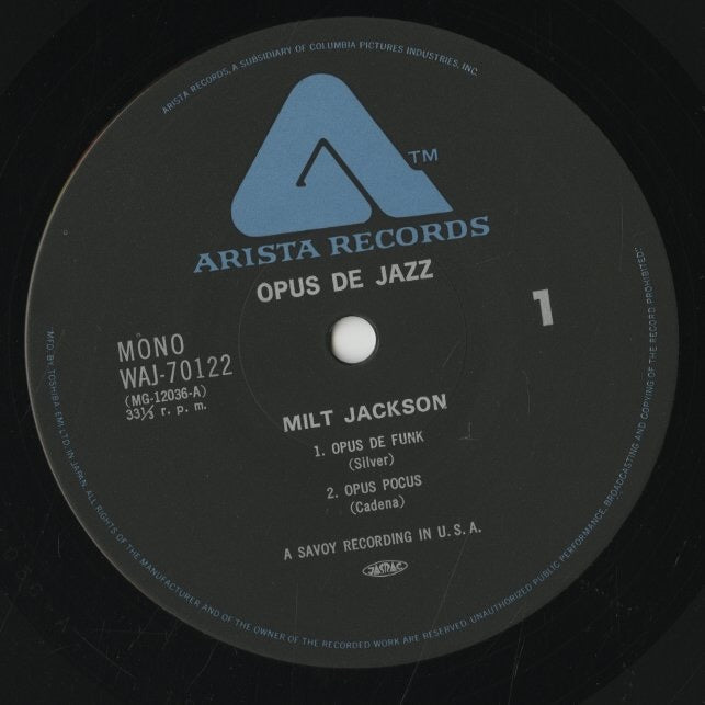 Milt Jackson / ミルト・ジャクソン / Opus De Jazz (WAJ-70122)