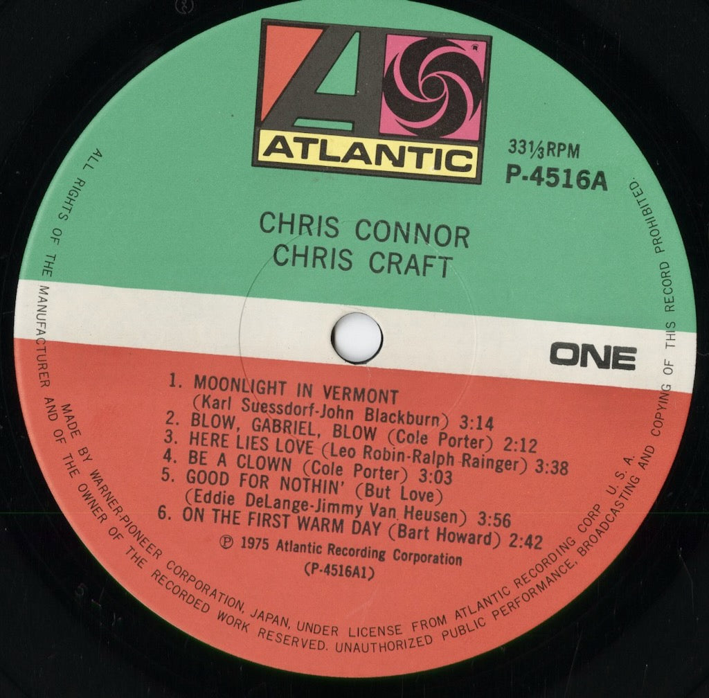 Chris Connor - Chris Craft (P-4516A) LP 1975 JPN Atlantic|中古 LP