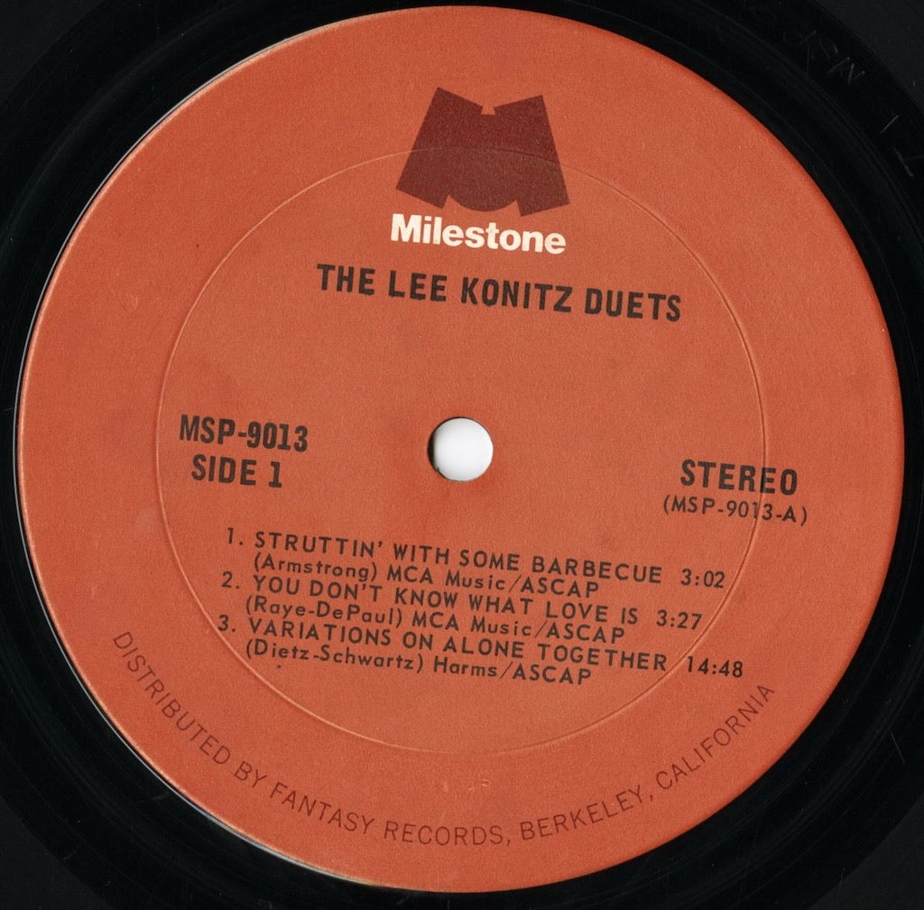 Lee Konitz - Duets (MSP-9013) LP 1970's US Milestone|中古LP