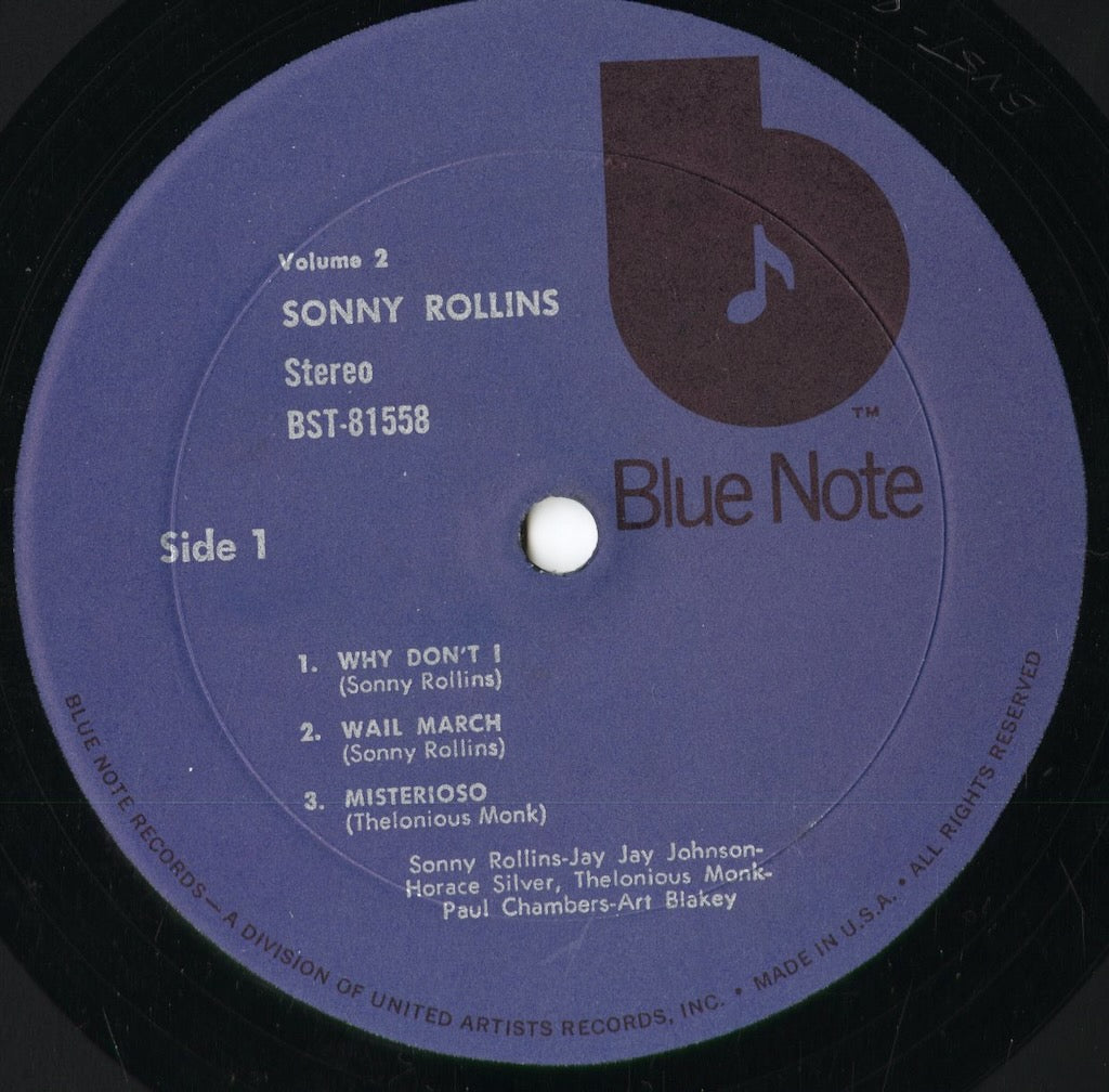 Sonny Rollins - Volume 2 (BST81558) 1973 US Blue Note|中古LP
