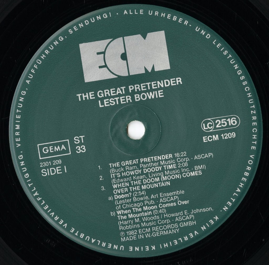 Lester Bowie - The Great Pretender (ECM 1209) LP 1981 GERMANY ECM|中古LP
