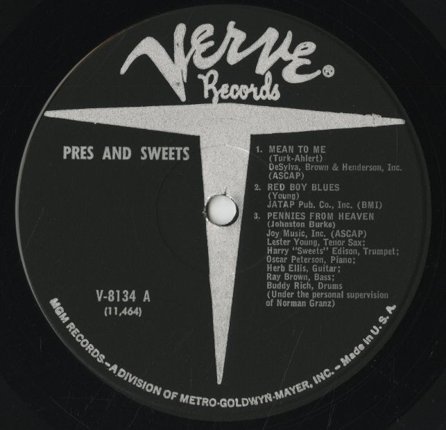 Lester Young - Harry Edison / レスター・ヤング ハリー・エディソン / Pres & Sweets (MG V-8134)