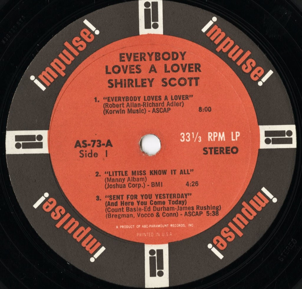 Shirley Scott – Everybody Loves A Lover (AS-73) LP 1965 US Impulse|中古LP