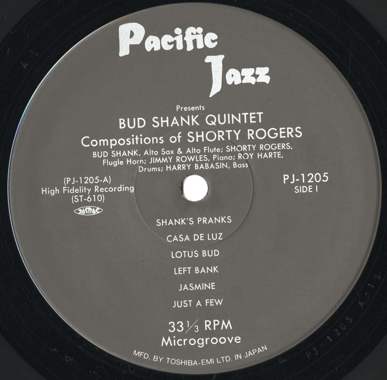 Bud Shank - Shorty Rogers - Bill Perkins (PJ-1205) LP 1991 JPN Pacific Jazz|中古LP