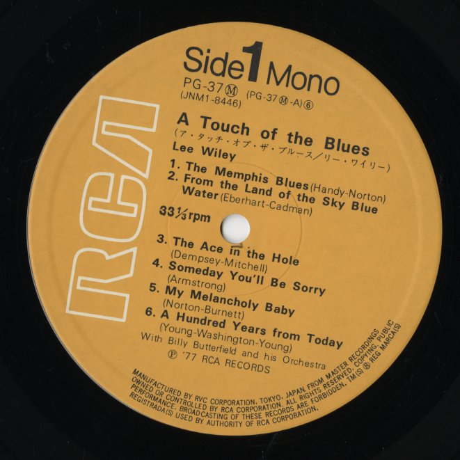 Lee Wiley - A Touch Of The Blues (PG-37) LP 1977 JPN RCA|中古LP