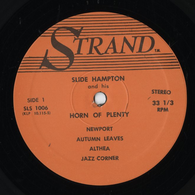 Slide Hampton - And His Horn Of Plenty (SLS 1006) LP 1961 US Strand|中古LP