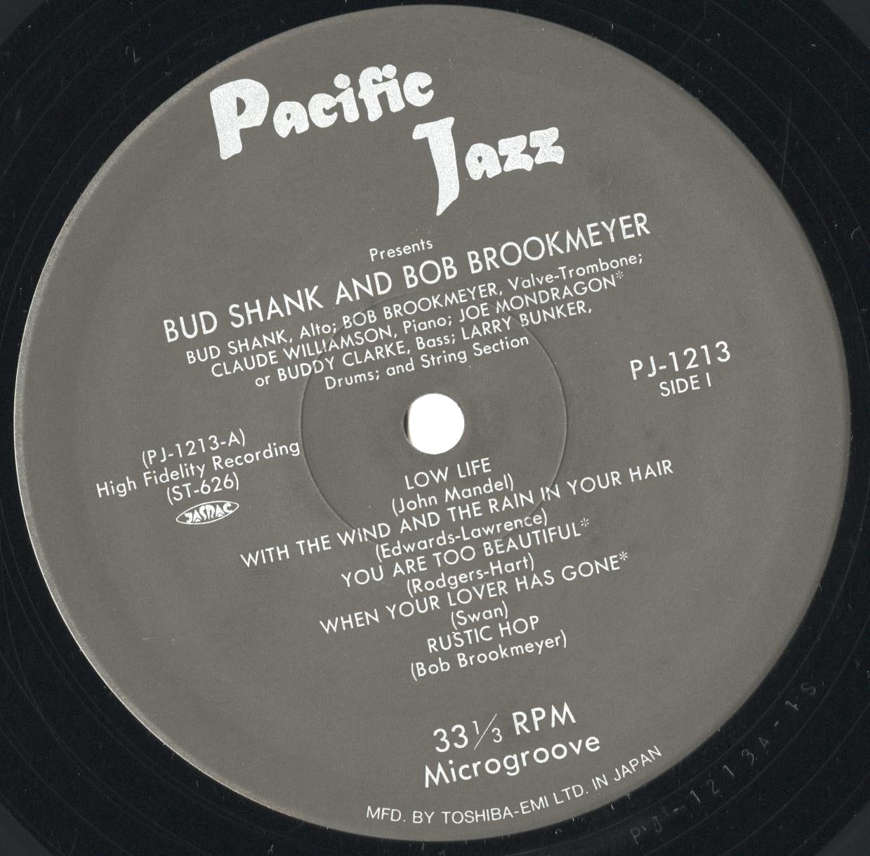 Bud Shank - The Saxophone Artistry Of Bud Shank (PJ-1213) LP 1991 JPN Pacific Jazz|中古LP