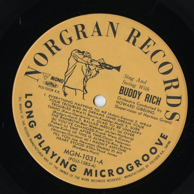 Buddy Rich - Sing And Swing With Buddy Rich (POJJ-1585) LP 1994 JPN Verve|中古LP