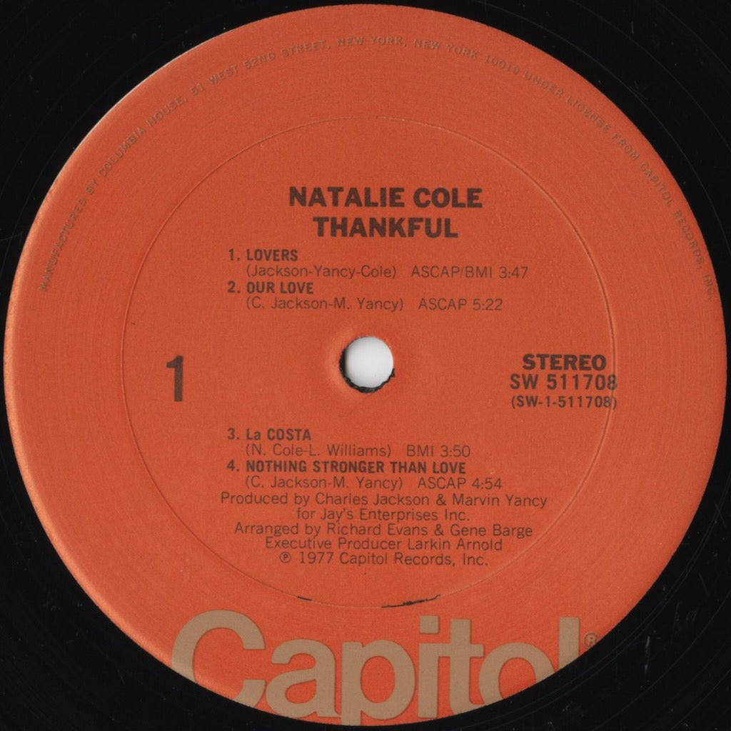 Natalie Cole – Thankful (SW-511708) 1977 US Capitol Club Edition | 中古LP