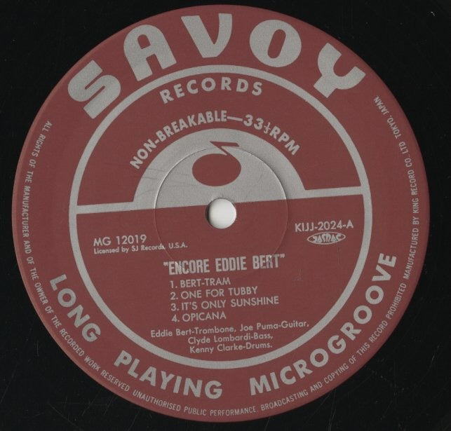 Eddie Bert - Encore (KIJJ-2024) 1990 JPN Savoy / King Record|中古LP