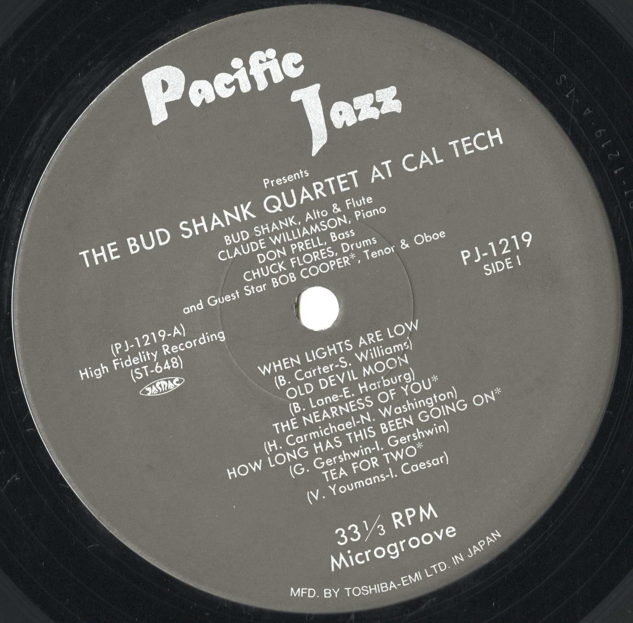 Bud Shank – Jazz At Cal Tech (PJ-1219) LP 1991 JPN Pacific Jazz|中古LP