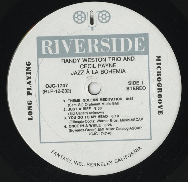 Randy Weston Trio - Cecil Payne / ランディ・ウェストン セシル・ペイン / Jazz A La Bohemia (OJC-1747)