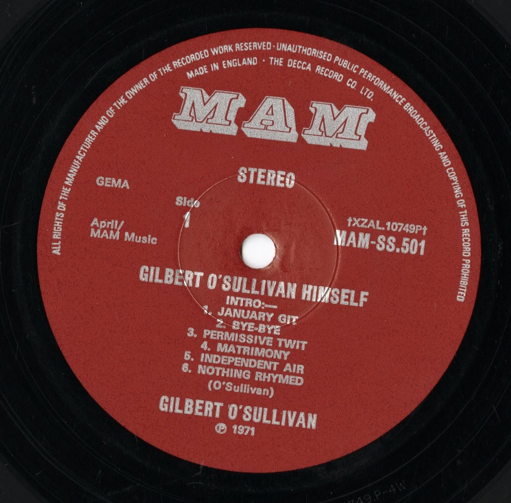Gilbert O'Sullivan - Himself (MAM-SS.501) LP 1971 UK MAM|中古LP