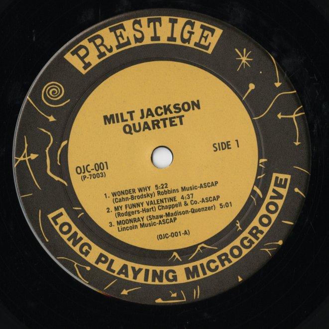 Milt Jackson - Milt Jackson Quartet (OJC-001) LP 1990 US Prestige|中古LP