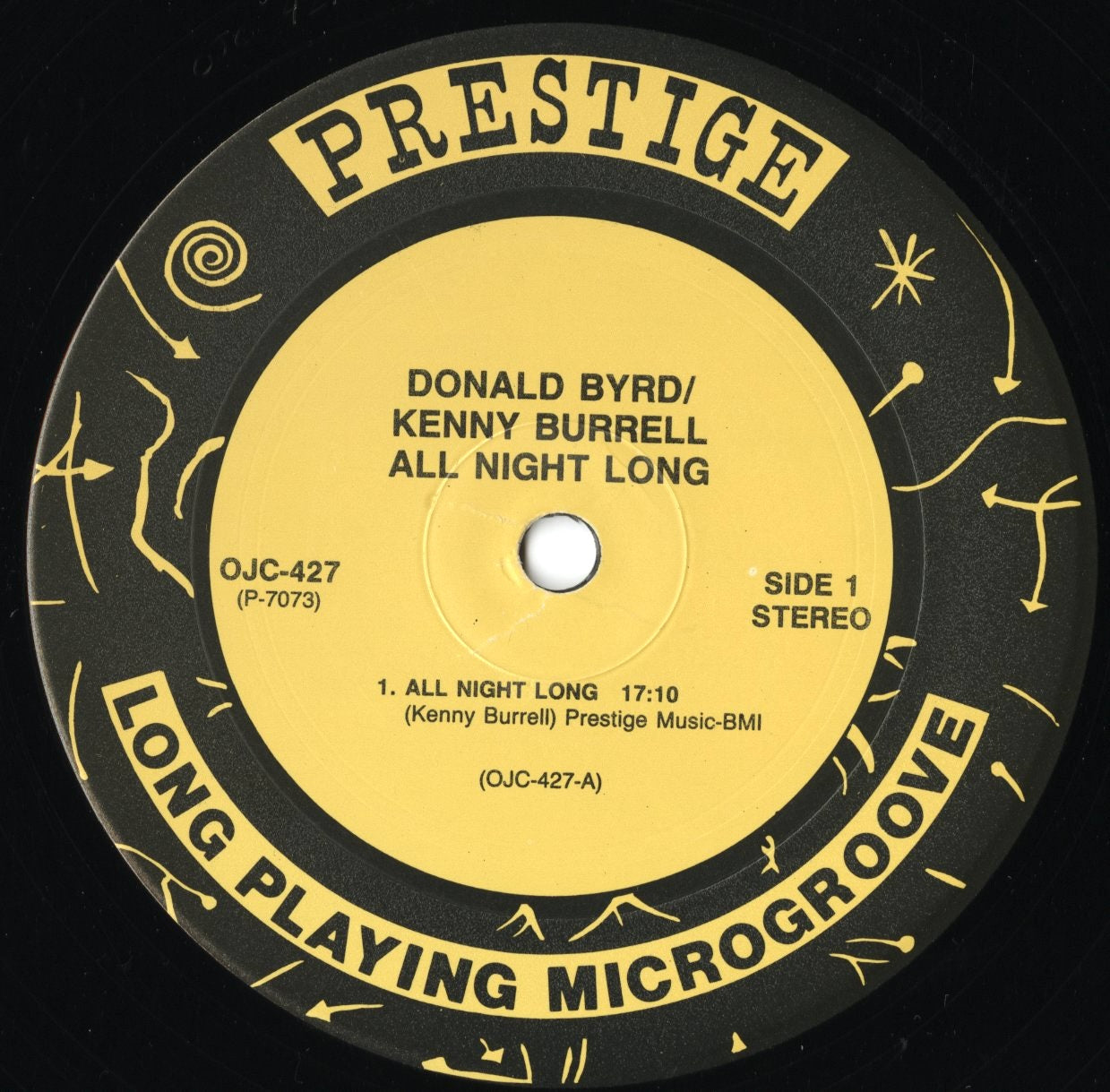 Donald Byrd, Kenny Burrell / ドナルド・バード、ケニー・バレル / All Night Long (OJC-427)