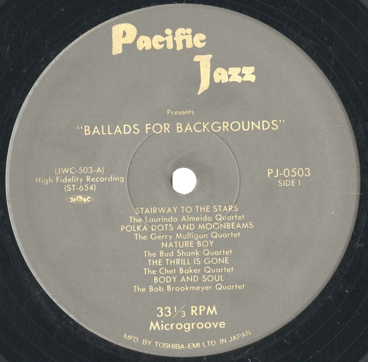 V.A./ Ballads For Backgrounds / Gerry Mulligan Quintet, Chet Baker Quartet etc (PJ-0503)