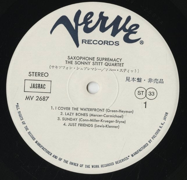 Sonny Stitt / ソニー・スティット / Saxophone Supremacy (MV 2687)
