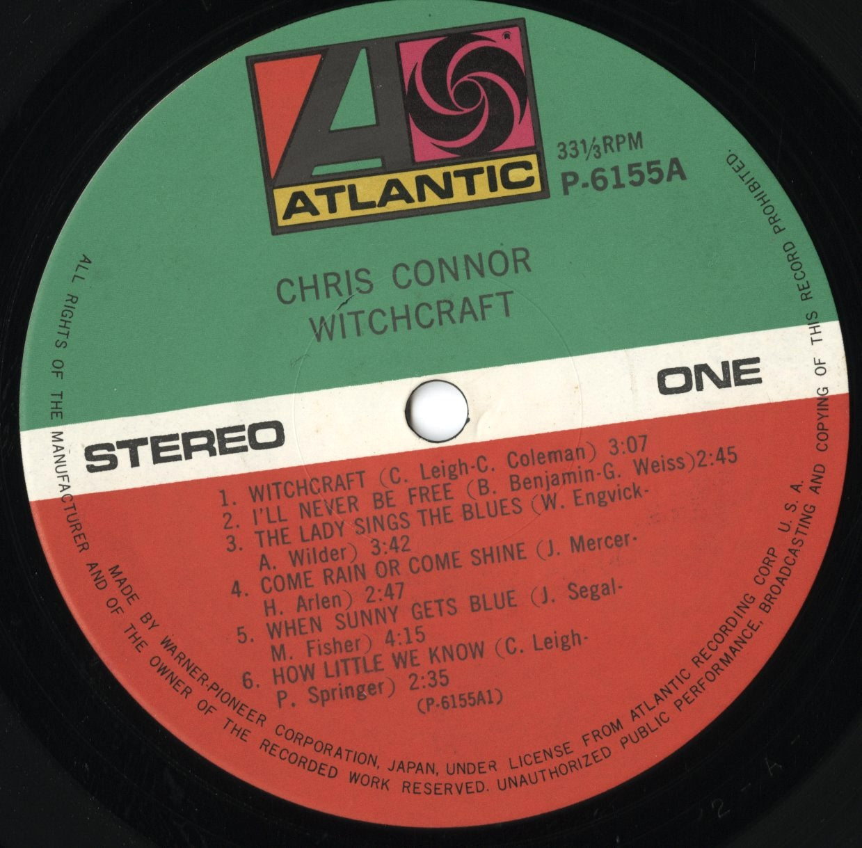 Chris Connor / クリス・コナー / Witchcraft(P-6155A)