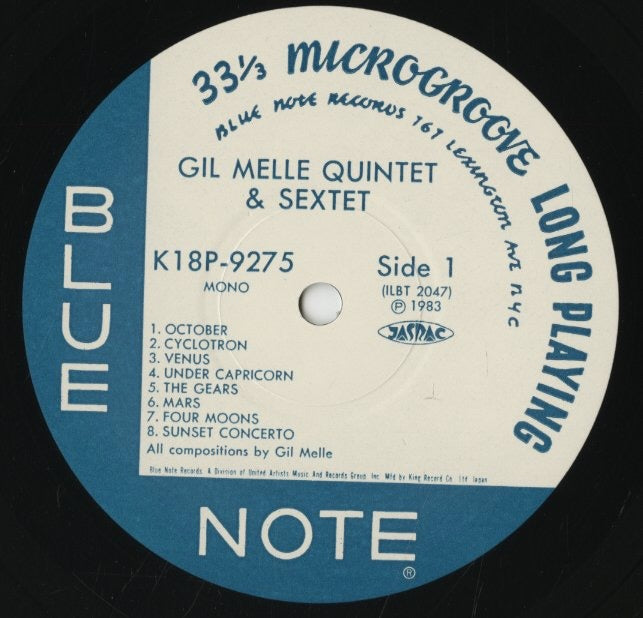 Gil Mellé - Quintet & Sextet (K18P-9275) LP 1983 JPN Blue Note|中古LP