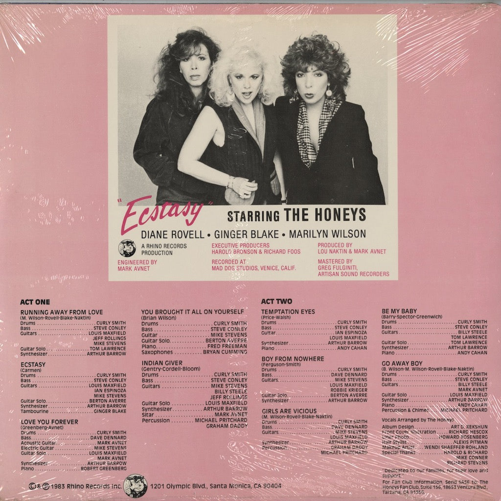 The Honeys - Ecstasy (RNLP 851) LP 1983 US Rhino 未開封シールド|中古LP