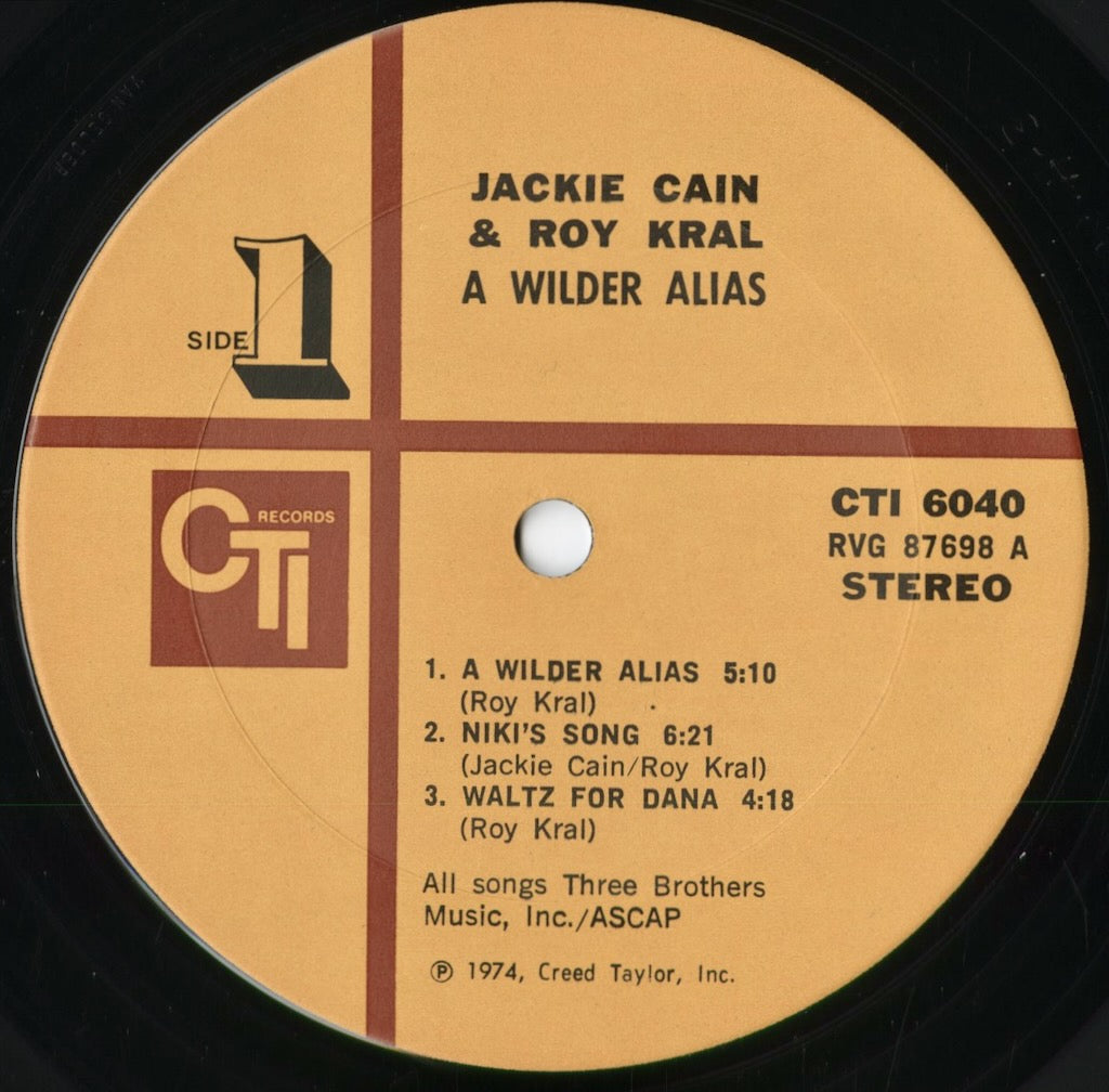 Jackie And Roy - A Wilder Alias (CTI 6040) 1974 US CTI|中古LP