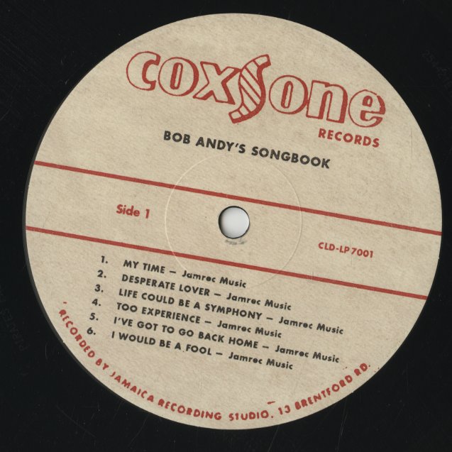 Bob Andy『Song Book』2022年UK Studio Oneリマスター再発LP(CLD-LP7001)スタジオ・ワン名盤 Coxsone