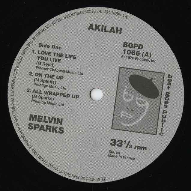 Melvin Sparks - Akilah! (BGPD1066) LP 1990 FRA BGP|中古LP