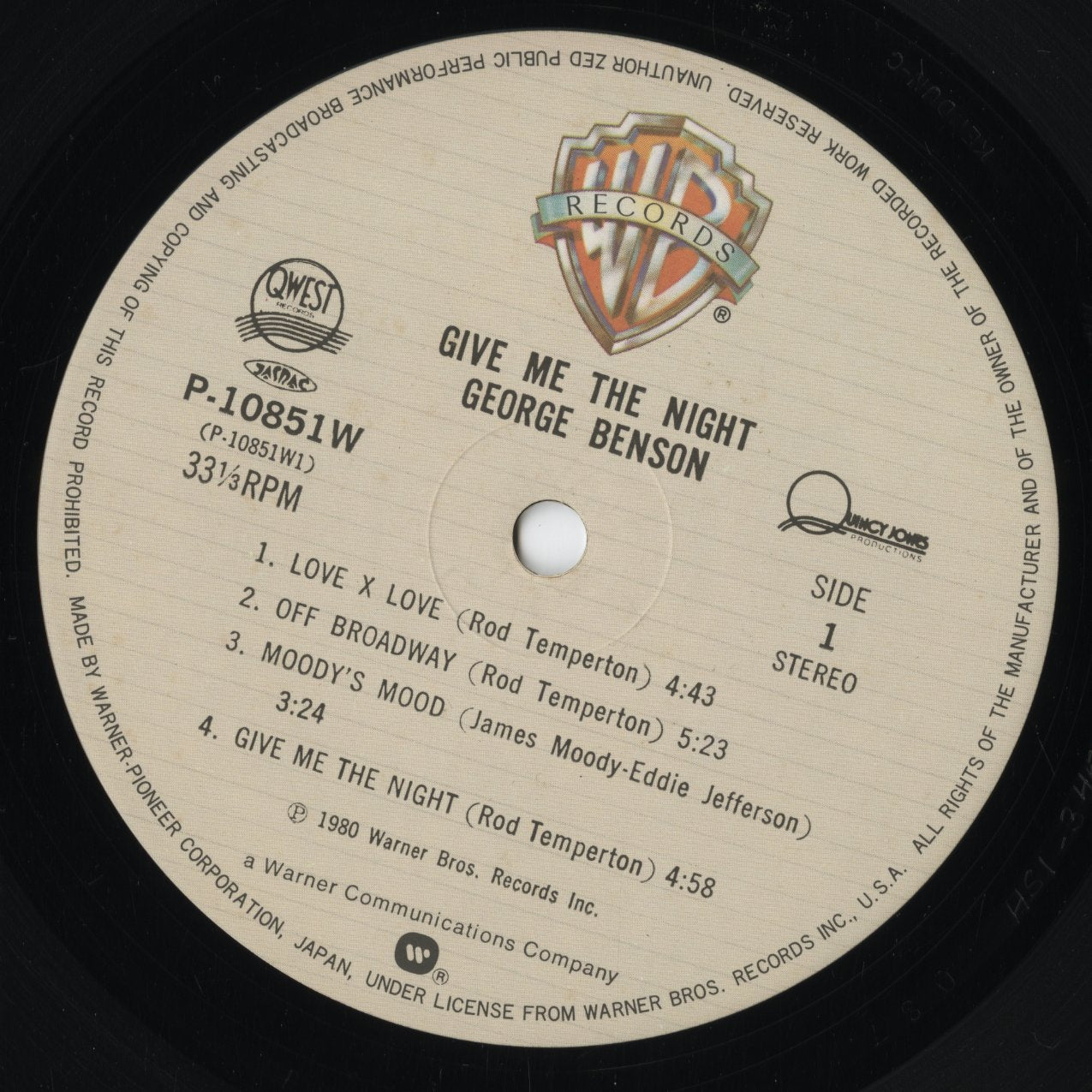 George Benson - Give Me The Night (P-10851W) 1980 JPN Warner Pioneer|中古LP