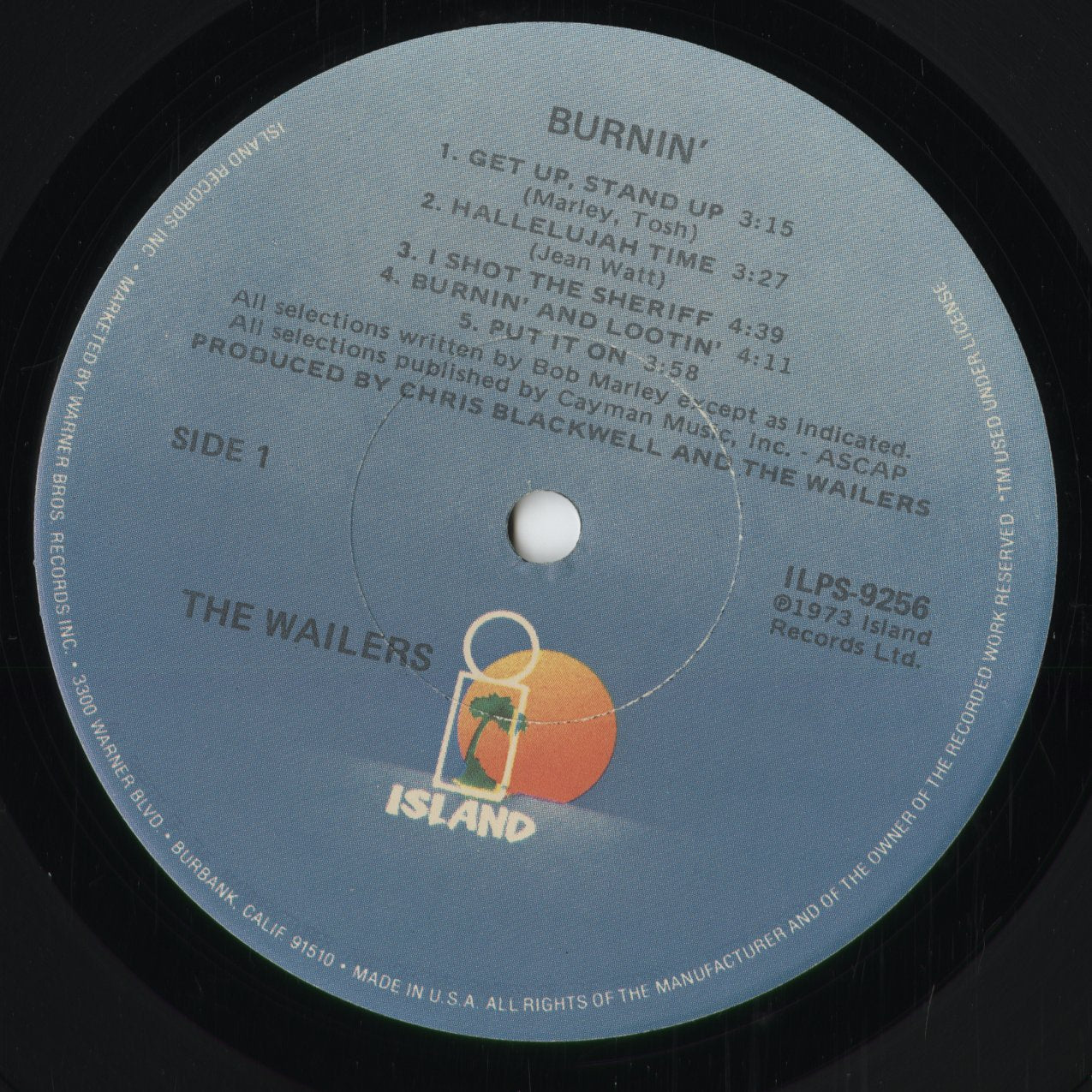 Bob Marley & The Wailers - Burnin' (ILPS-9256) LP 1978 US Island|中古LP
