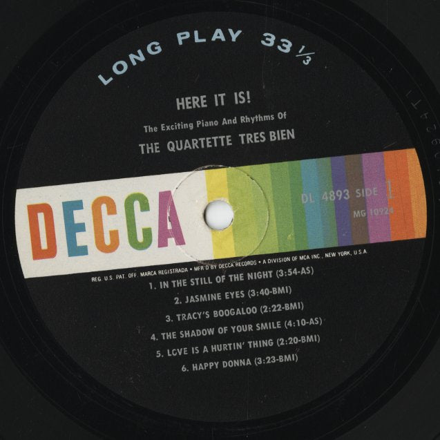 Quartette Tres Bien / カルテット・トレ・ビエン / Here It Is! (DL 74893) MONO