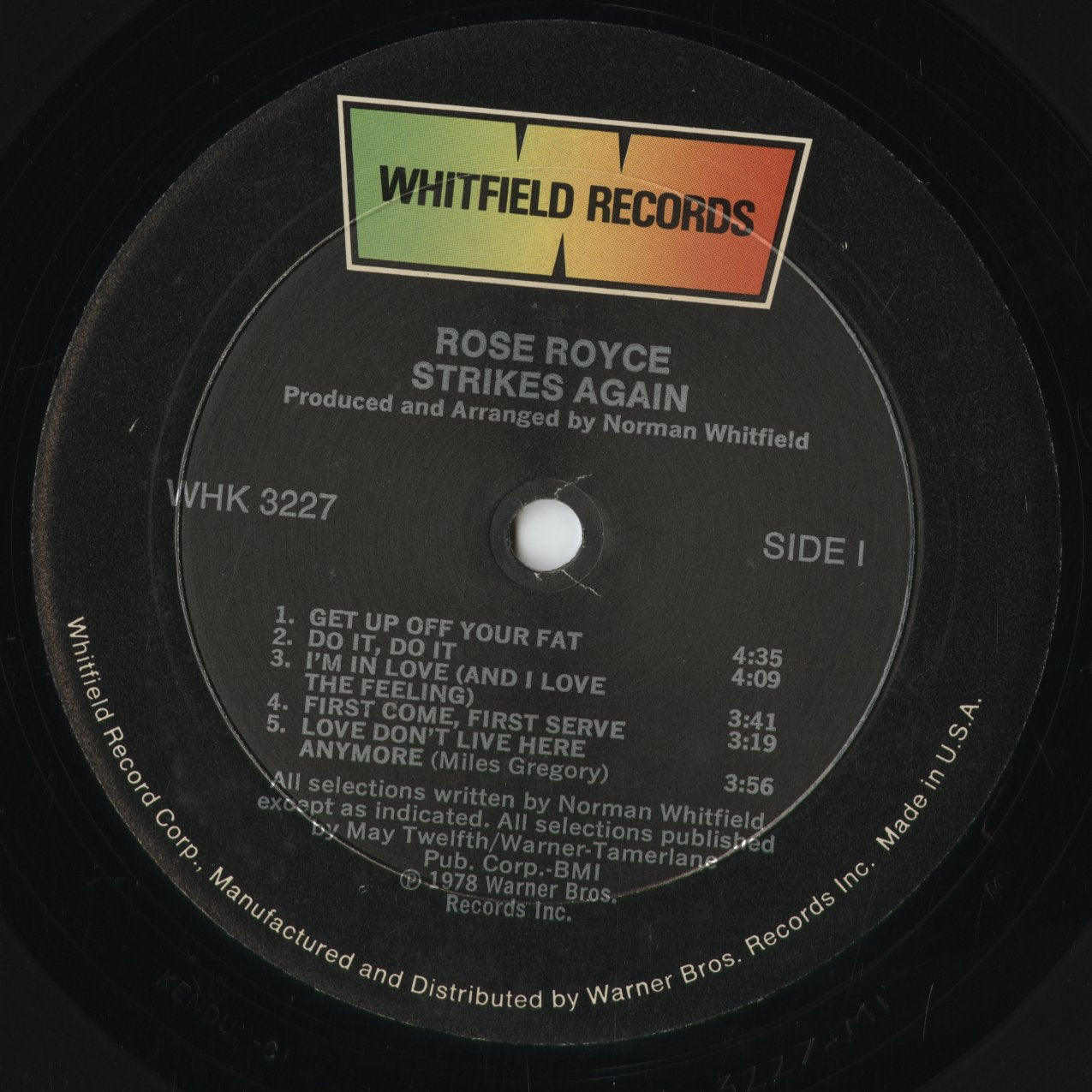 Rose Royce - Strikes Again (WHK 3227) 1978 US Whitfield Records|中古LP