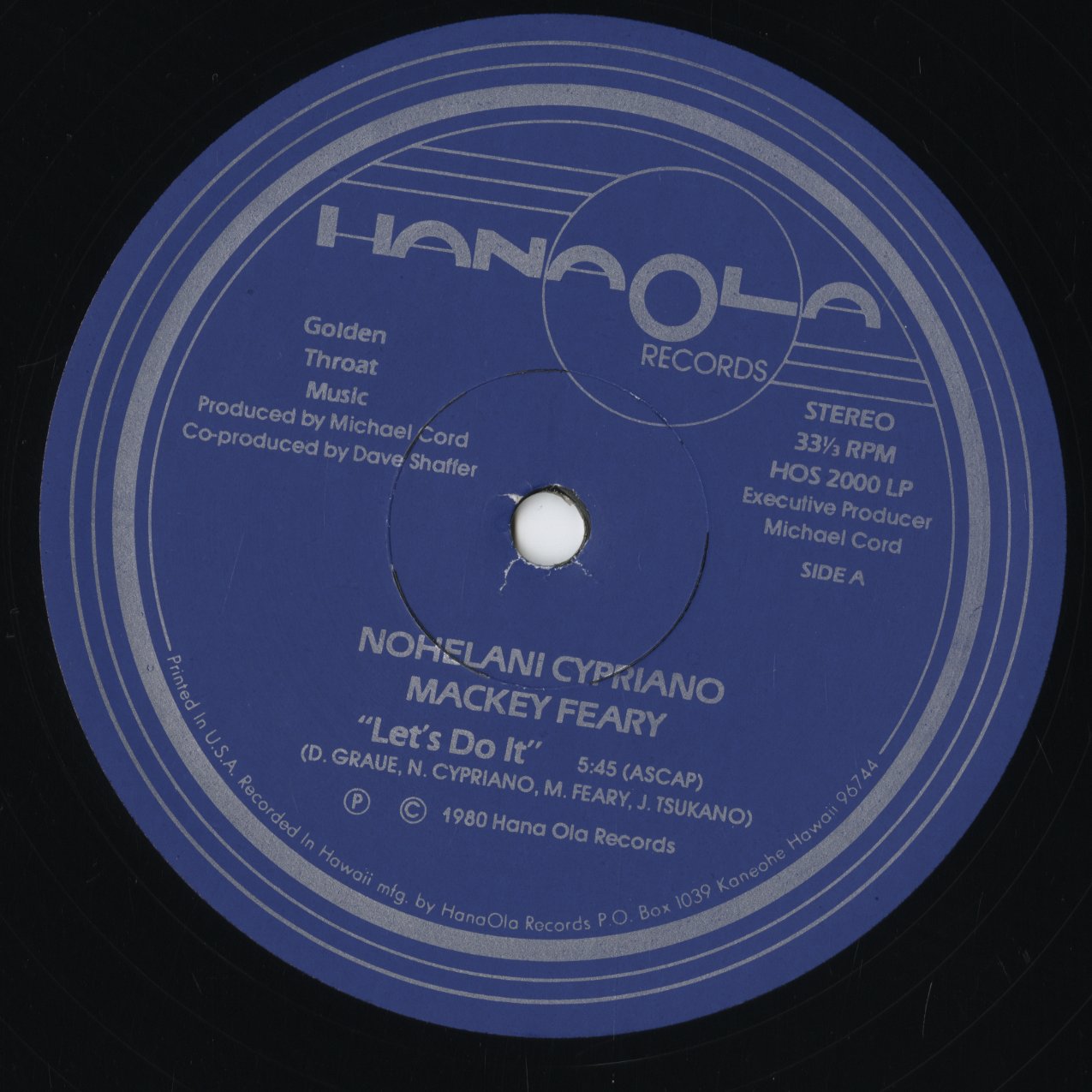 Nohelani Cypriano / Mackey Feary - Let's Do It (HOS 2000 LP) 1980 US HanaOla|中古LP