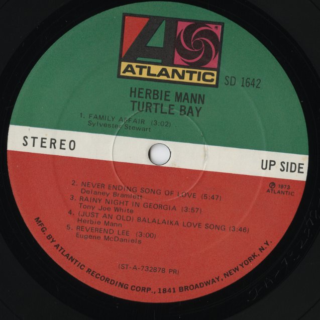 Herbie Mann - Turtle Bay (SD1642) LP 1973 US Atlantic