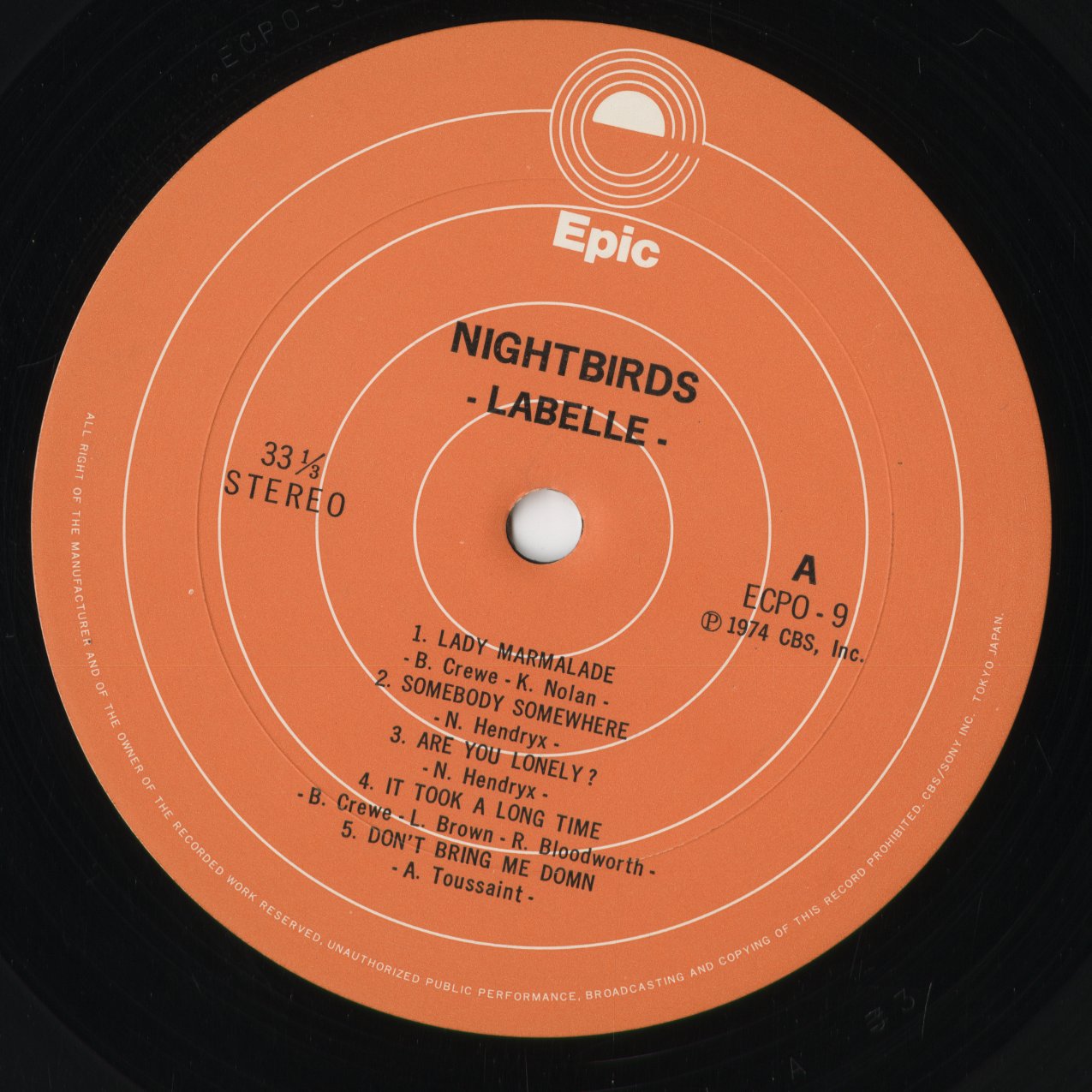Labelle - Nightbirds (ECPO-9) 1974 JPN Epic|中古LP